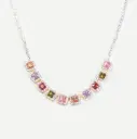 Multicolored Golden Tennis Necklace
