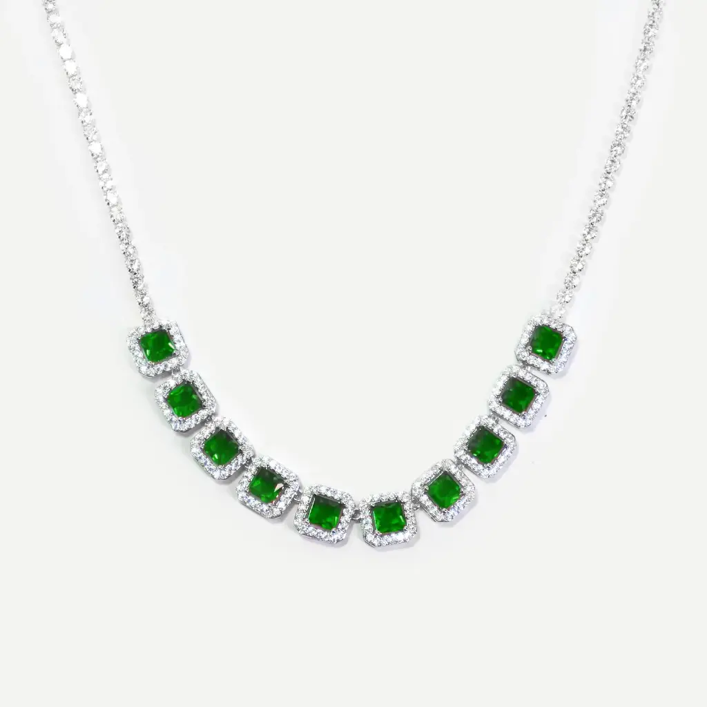 Green Tennis Necklace