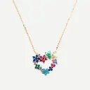 Multicolored Golden Heart Necklace