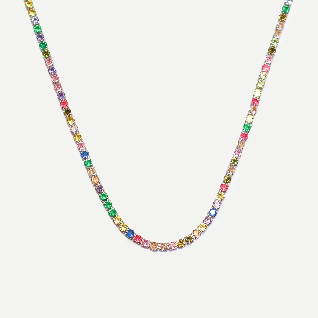 Multicolored Tennis Necklace