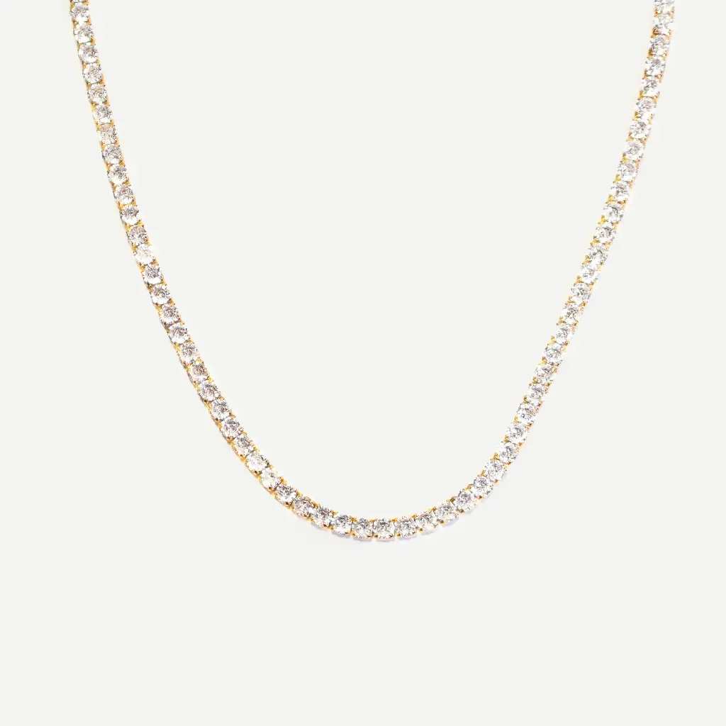 Basic Golden Tennis Necklace