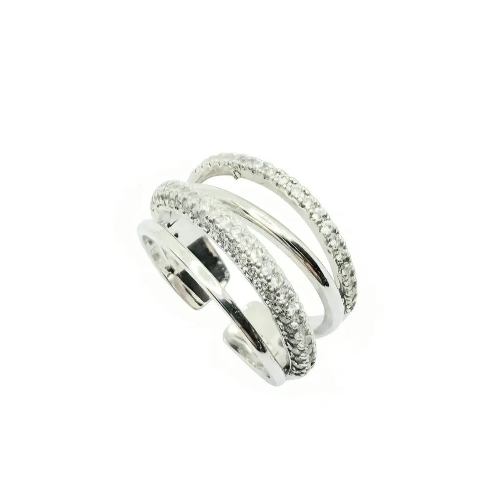 Triple Pavé Row Ring