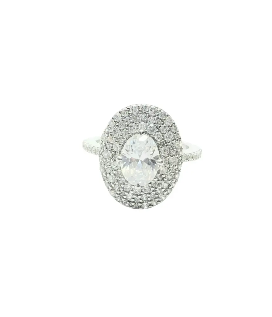 Oval Crystal Ring