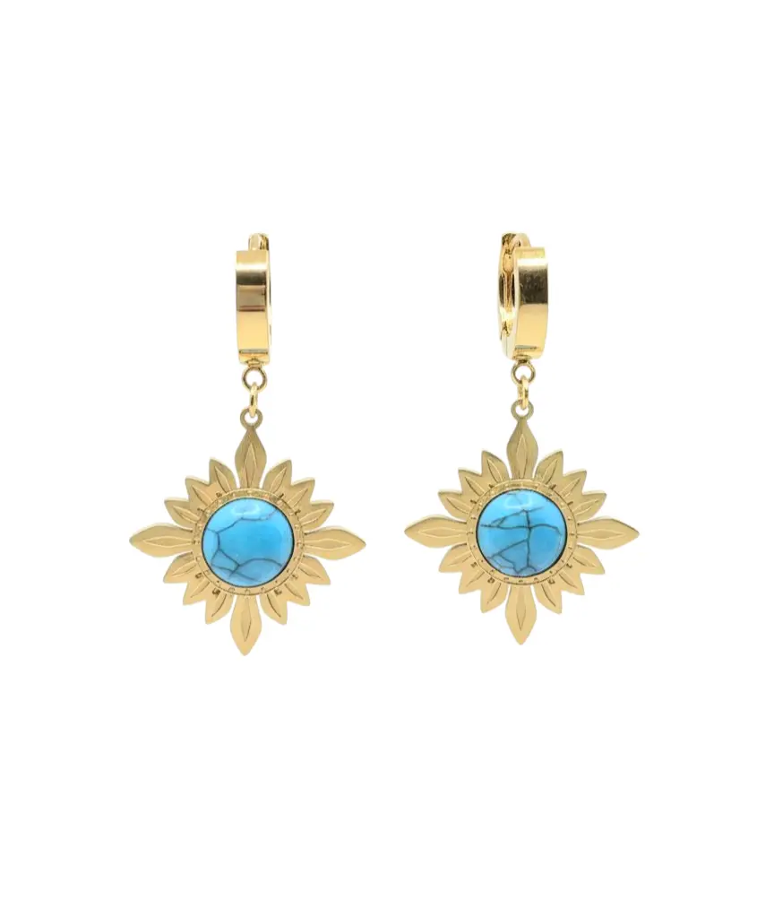 Azure Sunflower Hoops