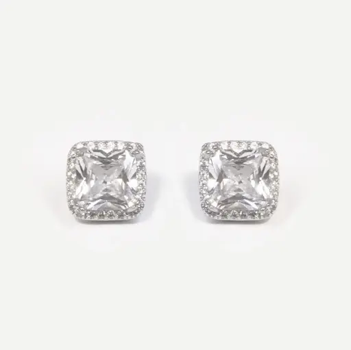 Silver Crystal Studs