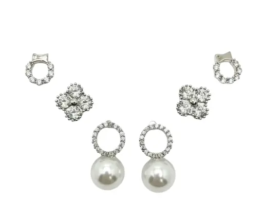 Pearl Impress Trio Earrings