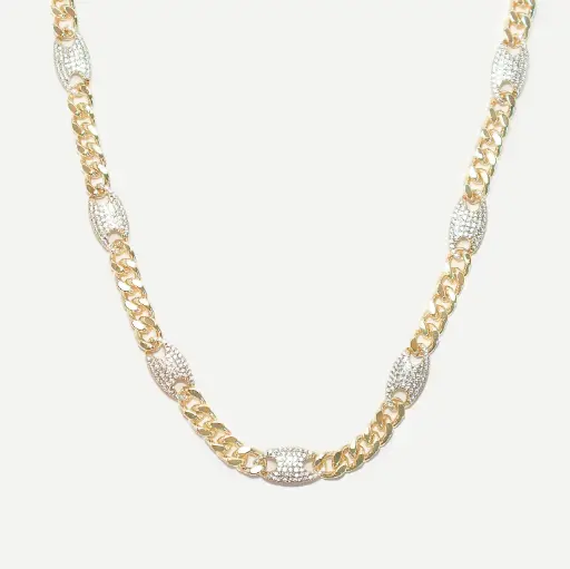 Oval Pavé Chain Necklace