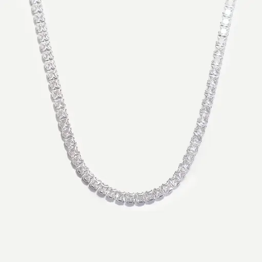 Classic Silver Tennis Necklace