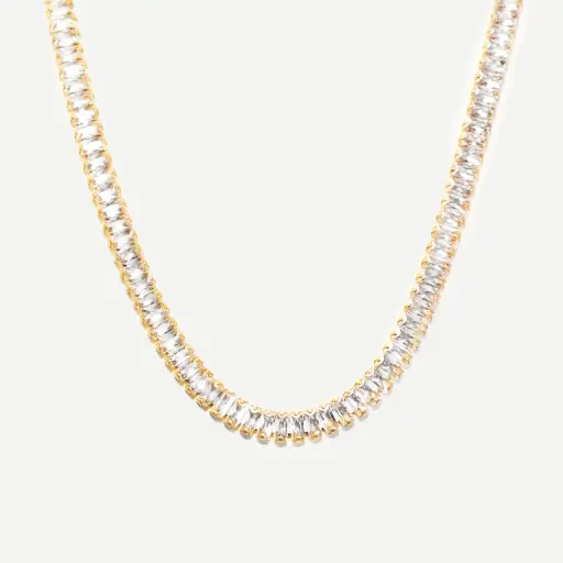 Classic Golden Tennis Necklace