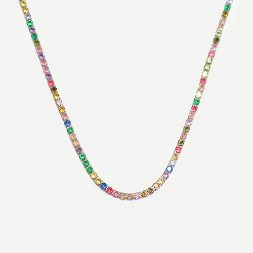 Multicolored Tennis Necklace