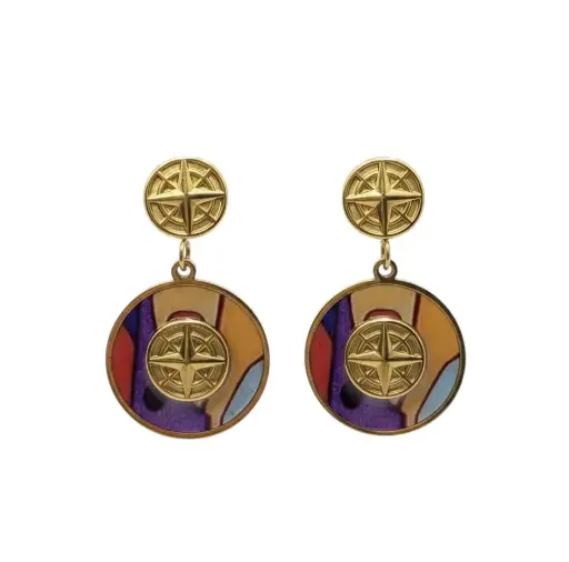 Disc Drop Earrings