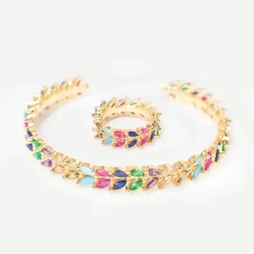 Rainbow Silk Bracelet & Ring